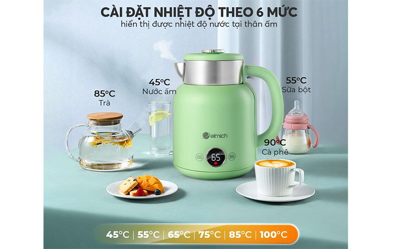 Bình đun nước siêu tốc Elmich KEE-8456AW/MG/PG - Hàng chính hãng