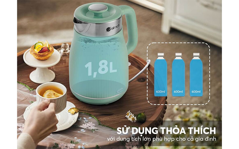 Bình đun nước siêu tốc Elmich KEE-8457AW/MG/PG - Hàng chính hãng