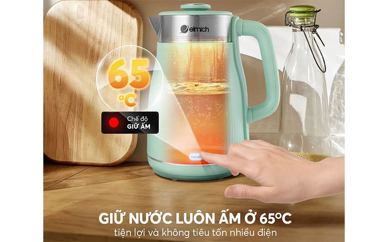 Bình đun nước siêu tốc Elmich KEE-8457AW/MG/PG - Hàng chính hãng