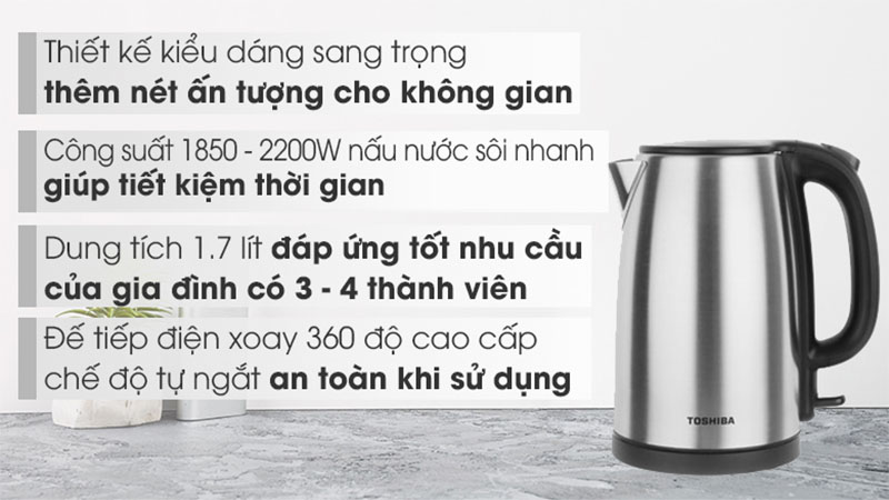 Bình đun nước siêu tốc Toshiba KT-17SH2NV - Hàng chính hãng
