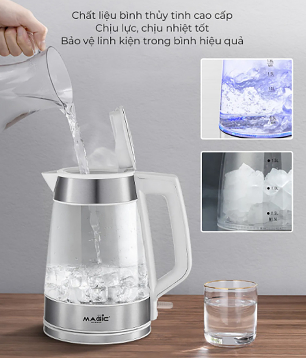 Thân bình bằng thủy tinh cao cấp, an toàn sức khỏe