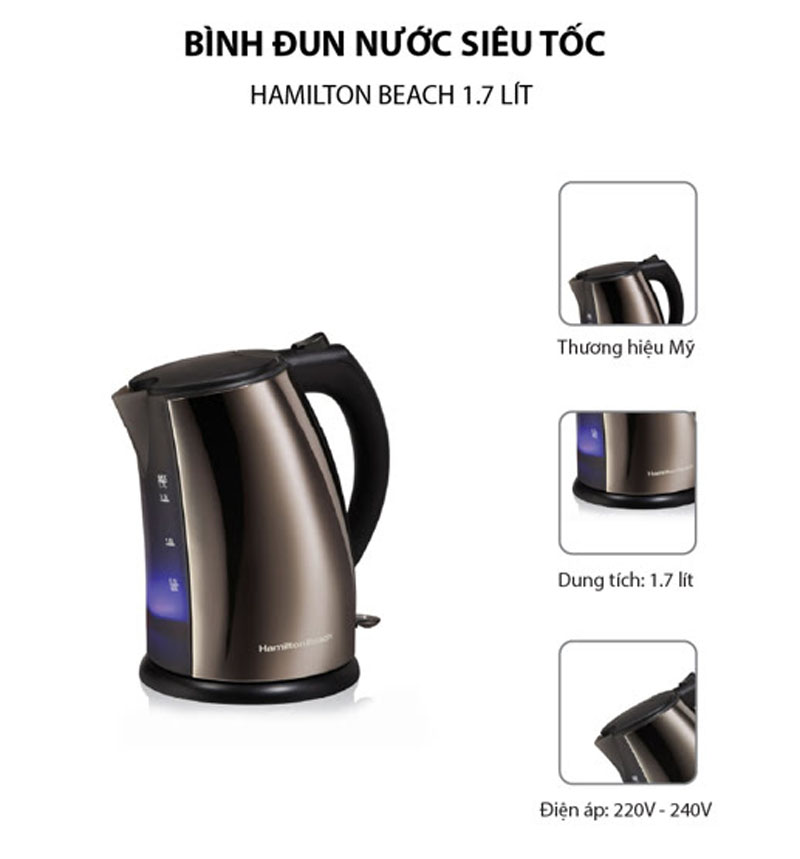 Bình đun nước siêu tốc Hamilton Beach 45351-IN - Hàng chính hãng