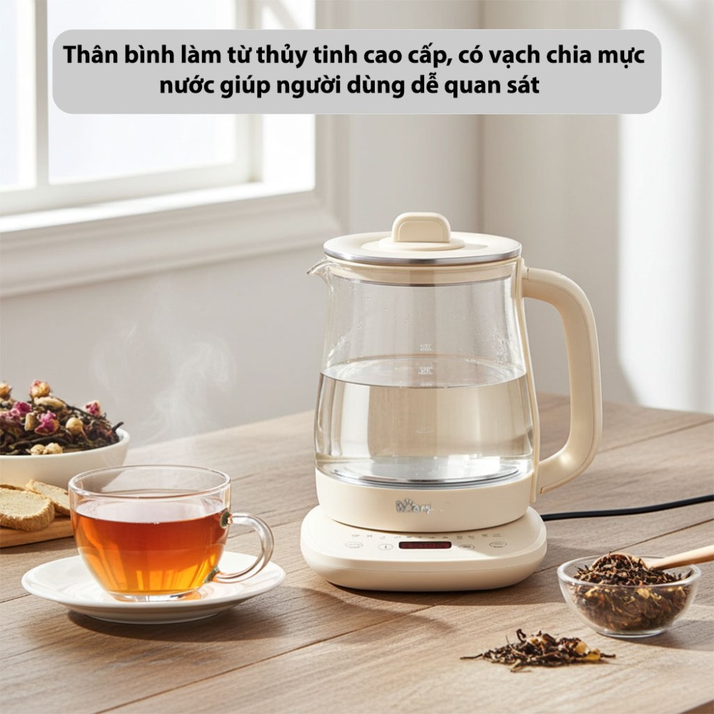 Bình đun siêu tốc Bear 1.5 lít HK-4H15Z - Hàng chính hãng