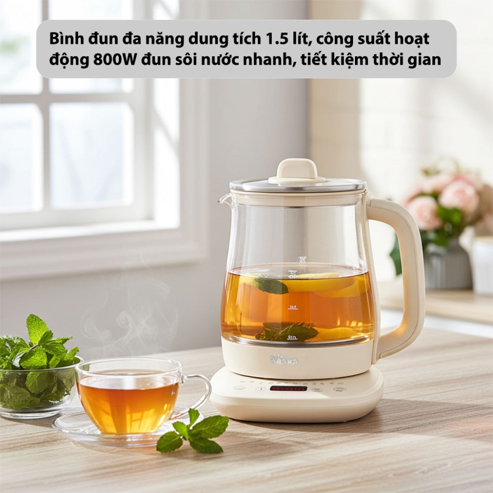 Bình đun siêu tốc Bear 1.5 lít HK-4H15Z - Hàng chính hãng