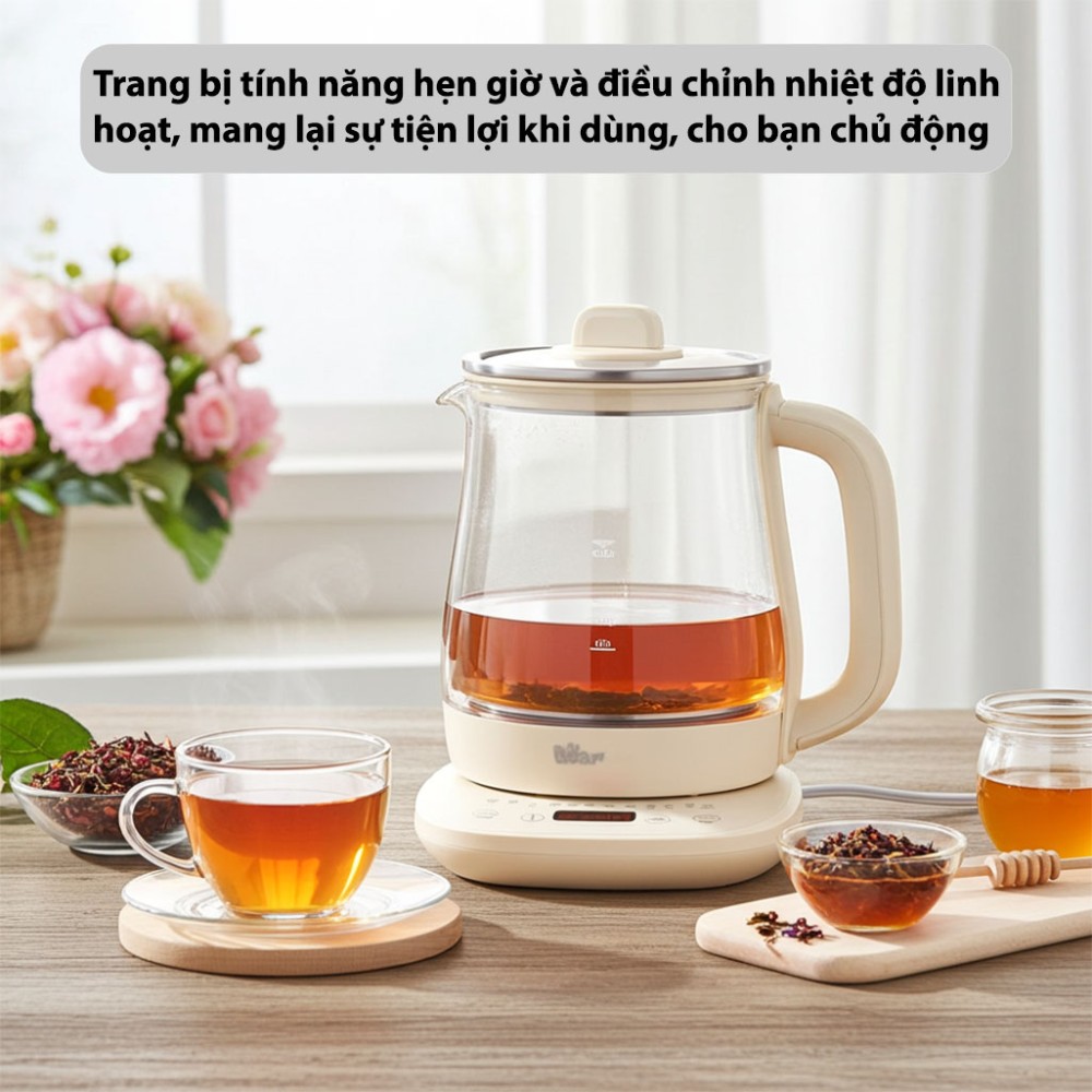 Bình đun siêu tốc Bear 1.5 lít HK-4H15Z - Hàng chính hãng