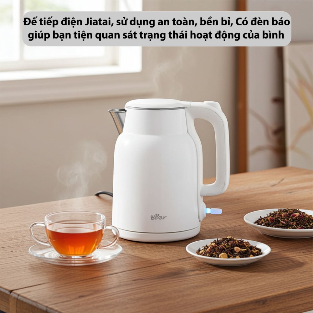 Bình đun siêu tốc Bear 1.5 lít BEK-E153W2 - Hàng chính hãng
