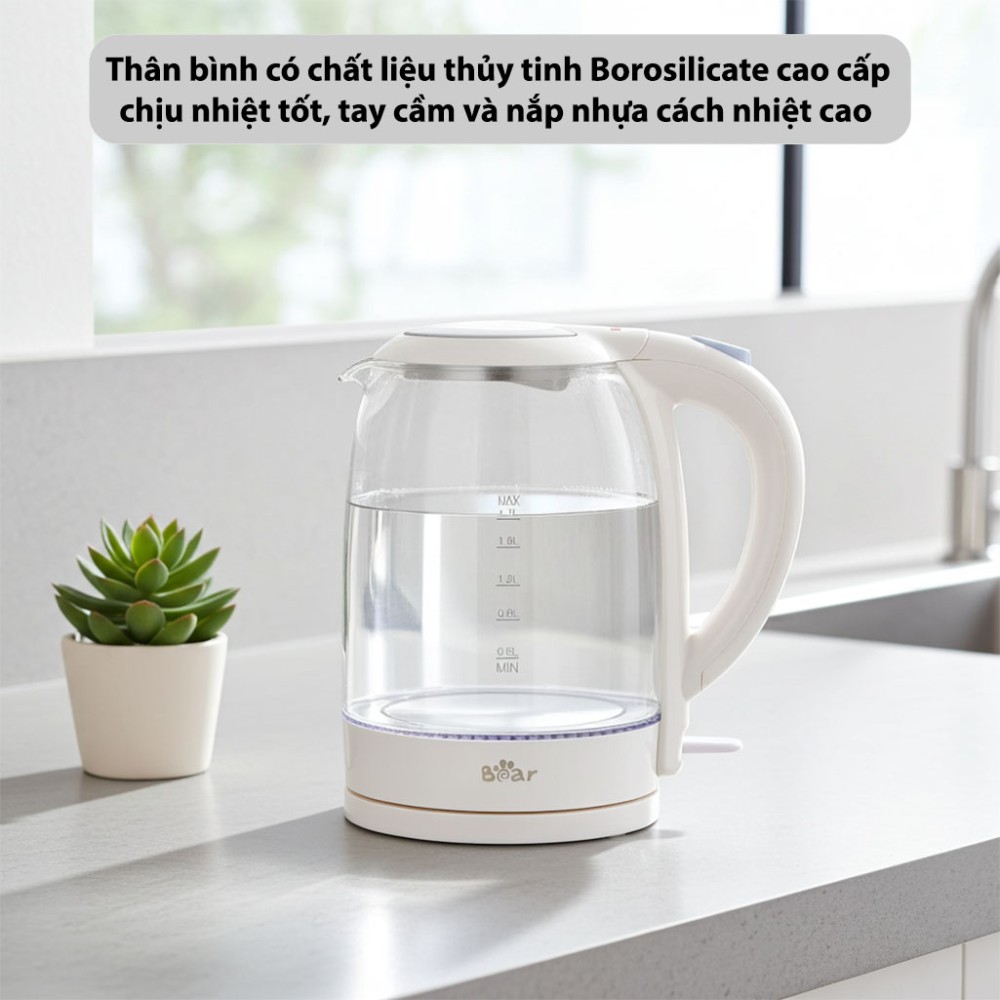 Bình đun siêu tốc Bear 1.7 lít ZDH-A17L1 - Hàng chính hãng