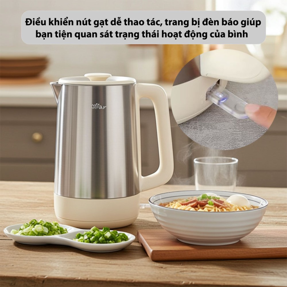 Bình đun siêu tốc Bear 1.7 lít ZDH-D17T5 - Hàng chính hãng