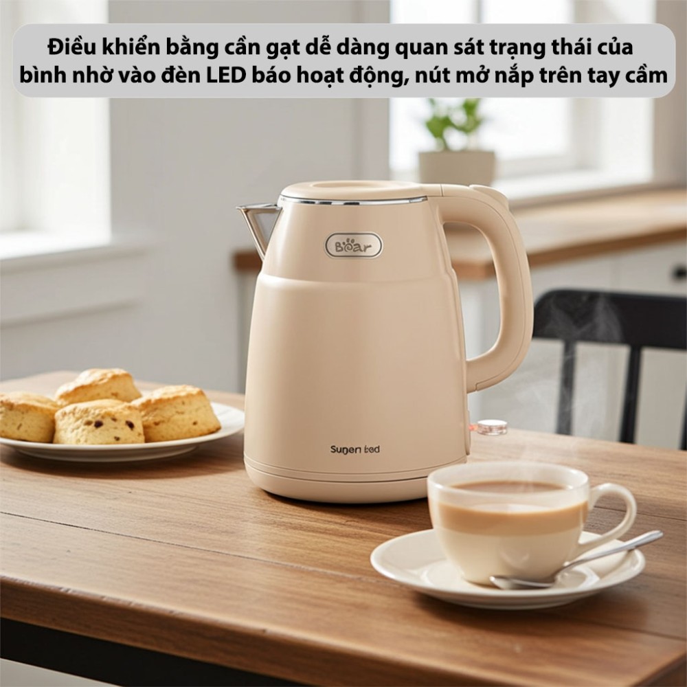Bình đun siêu tốc Bear 1.5 lít ZDH-Q15C9 - Hàng chính hãng