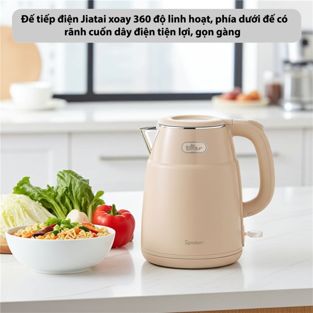 Bình đun siêu tốc Bear 1.5 lít ZDH-Q15C9 - Hàng chính hãng