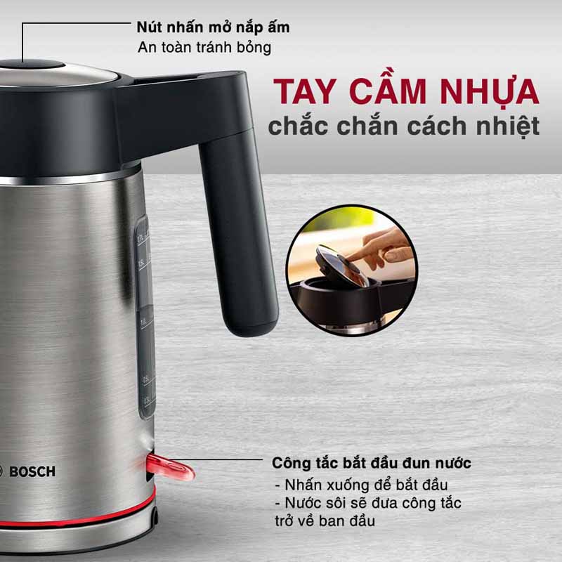 Bình đun siêu tốc Bosch TWK6M480 - Hàng chính hãng