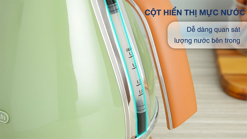 Bình đun siêu tốc Delonghi 1.7 lít KBOV2001BG/GR - Hàng chính hãng