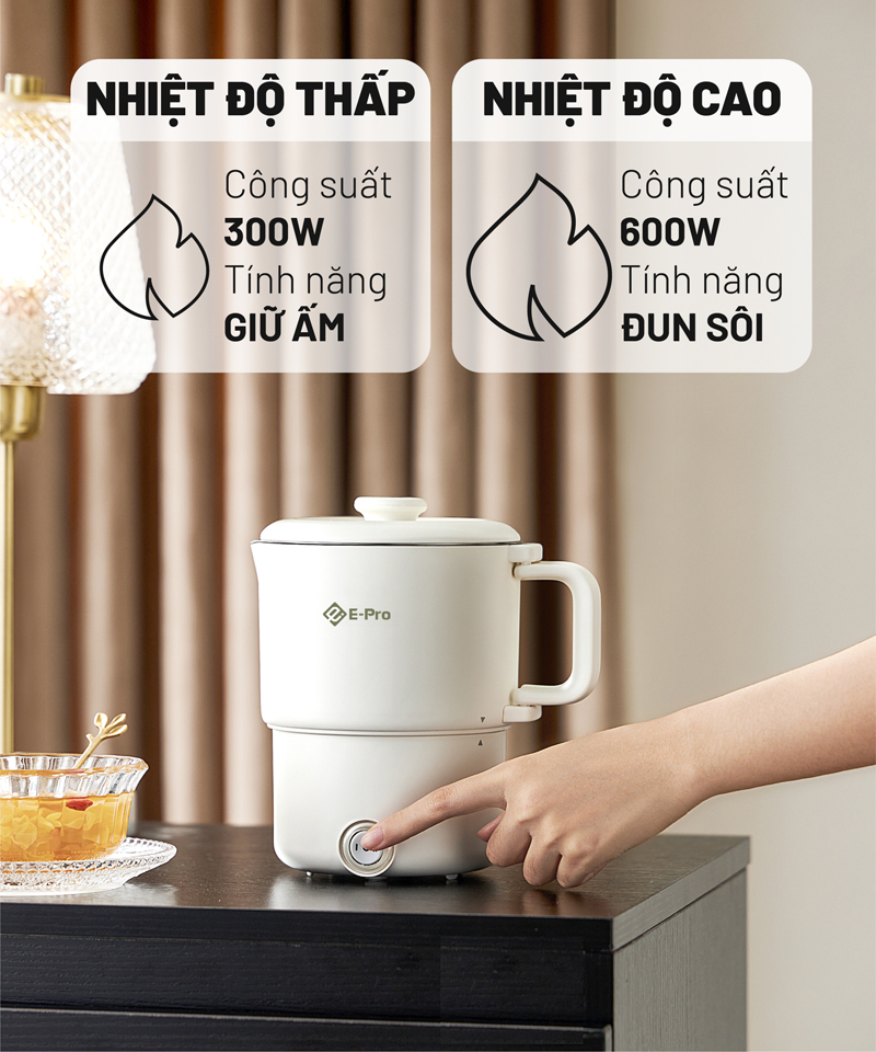Ấm siêu tốc gấp gọn E-Pro VEP-EKT-SS02(ZDP) - Hàng chính hãng