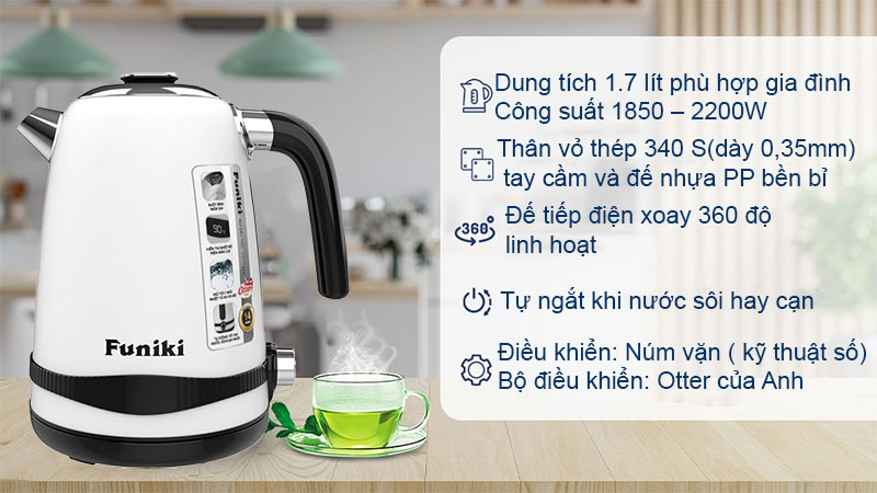 Bình đun siêu tốc Funiki HKT5256 - Hàng chính hãng