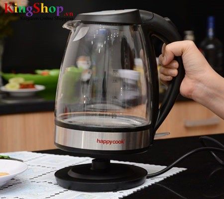 Bình đun siêu tốc thủy tinh Happy Cook HK17SK - Dung tích 1.7L - Hàng chính hãng