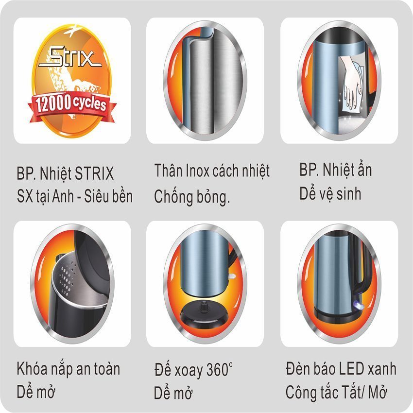 Bình đun siêu tốc Korea King KKT-3251DW - Hàng chính hãng
