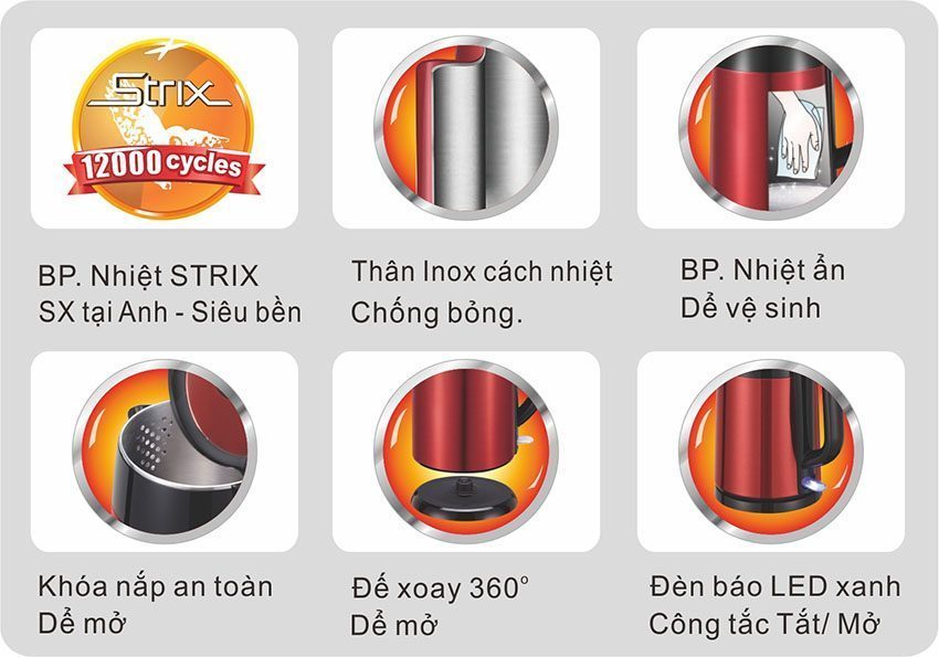 Bình đun siêu tốc Korea King KKT-3252DW - Hàng chính hãng