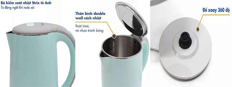 Bình đun siêu tốc Korea King PWP-17P/G - Hàng chính hãng