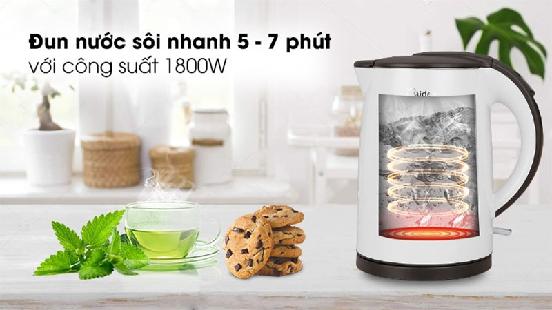 Bình đun siêu tốc Midea MK-15D - Hàng chính hãng