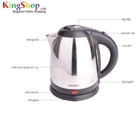 Bình đun siêu tốc Philips HD9303 - Dung tích 1.2L - Hàng chính hãng