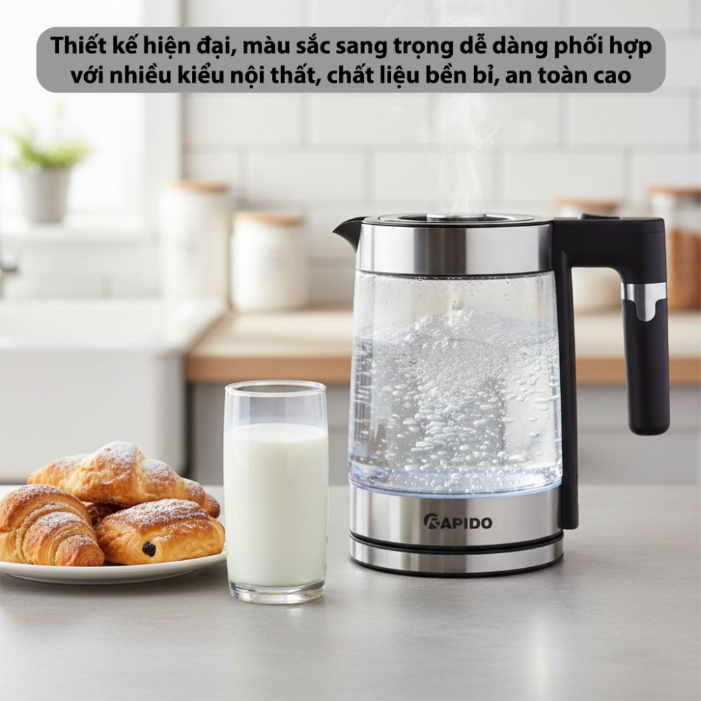 Ấm đun siêu tốc Rapido RK2015-G - Hàng chính hãng