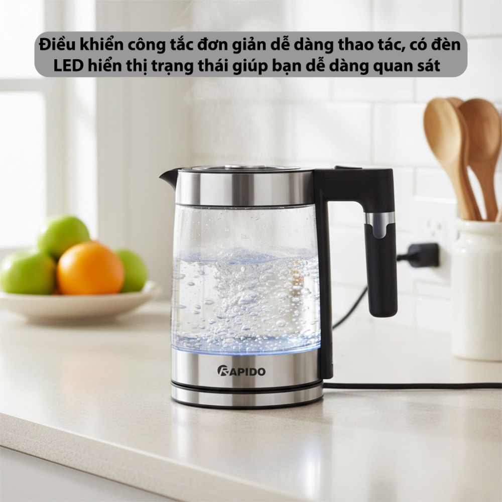 Ấm đun siêu tốc Rapido RK2015-G - Hàng chính hãng