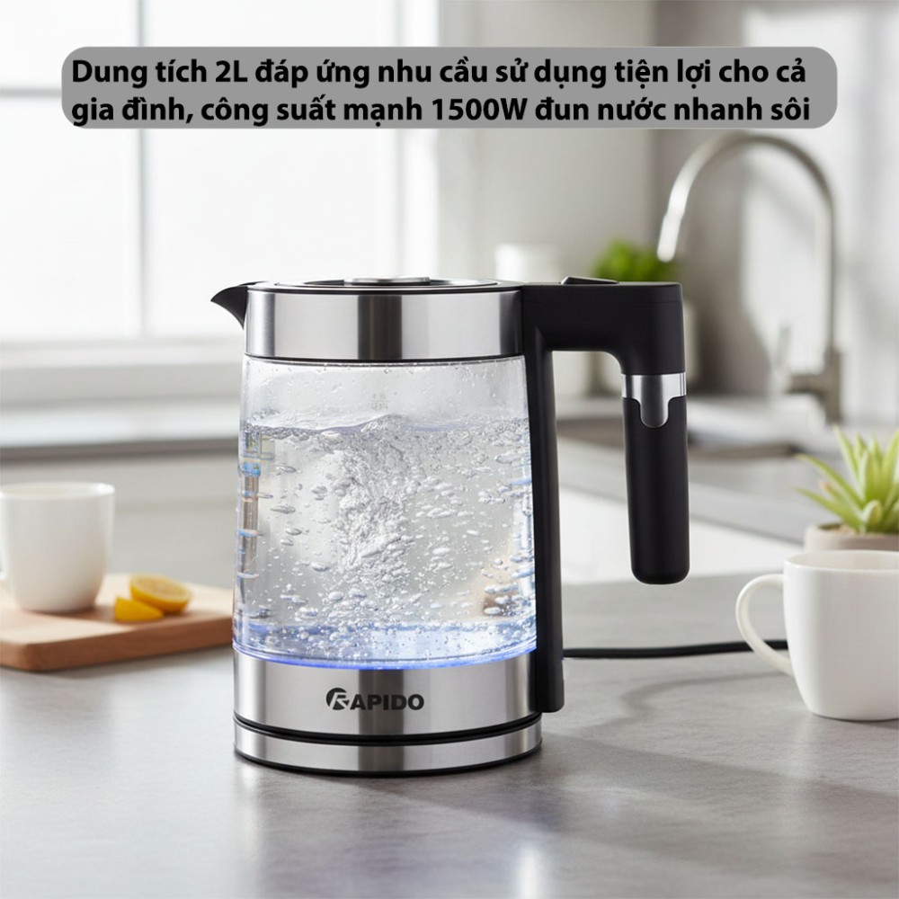 Ấm đun siêu tốc Rapido RK2015-G - Hàng chính hãng