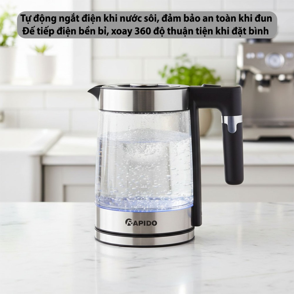 Ấm đun siêu tốc Rapido RK2015-G - Hàng chính hãng
