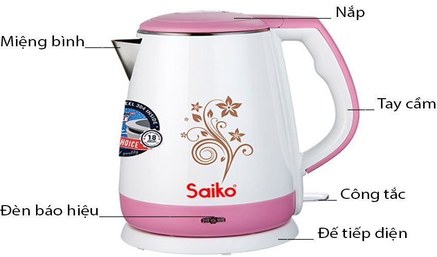Bình đun siêu tốc Saiko CK-2152S - Hàng chính hãng