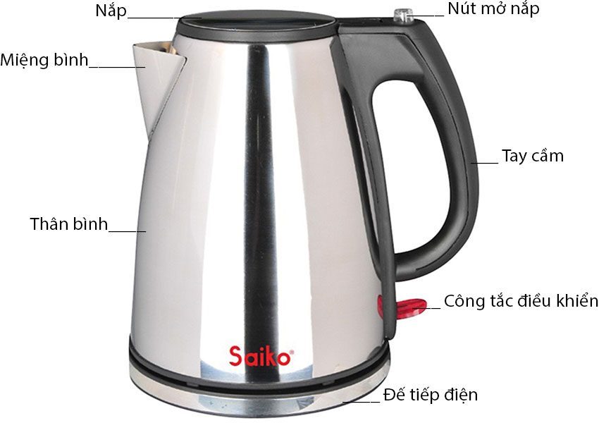 Bình đun siêu tốc Saiko KT-2176S - Hàng chính hãng