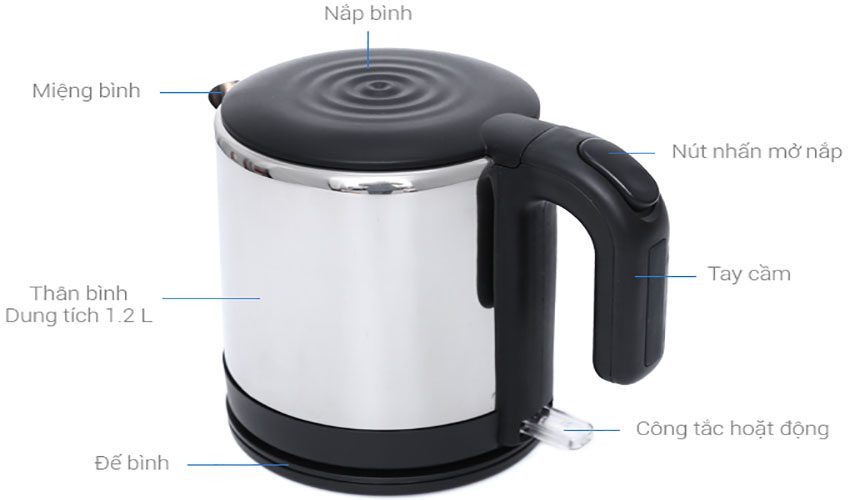 Bình đun siêu tốc Sharp EKJ-12VS-BK - Hàng chính hãng