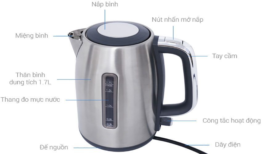 Bình đun siêu tốc Sharp EKJ-17VS-ST - Hàng chính hãng