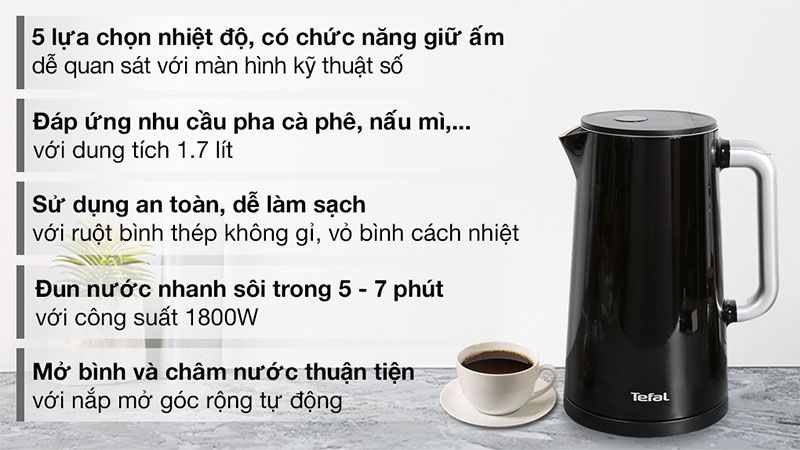 Bình đun siêu tốc Tefal KO850810 - Hàng chính hãng