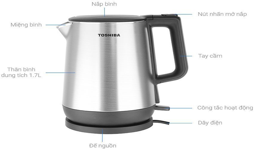 Bình đun siêu tốc Toshiba KT-17DR1NV - Hàng chính hãng