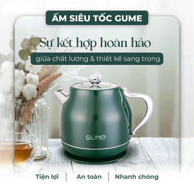 Ấm đun siêu tốc Gume GMEK031 - Hàng chính hãng