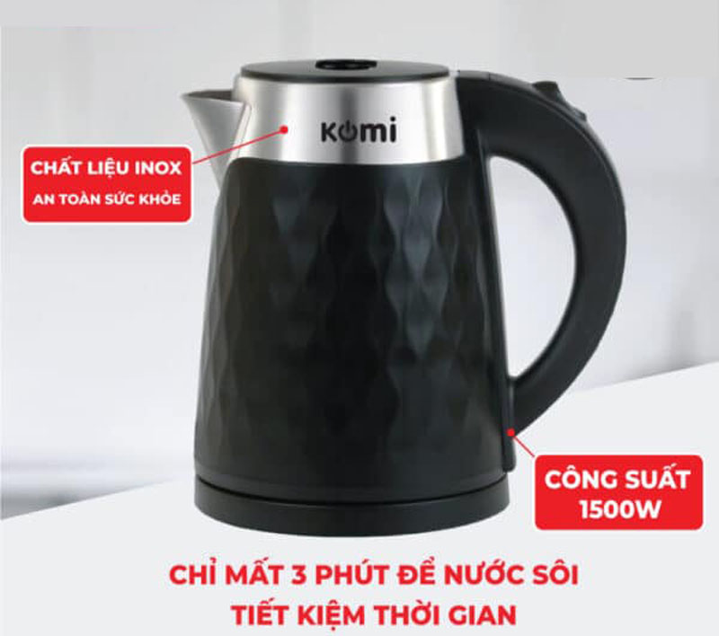 Ấm siêu tốc Komi KM-16 (1.6 lít) - Hàng chính hãng