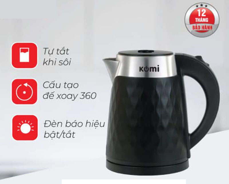 Ấm siêu tốc Komi KM-16 (1.6 lít) - Hàng chính hãng