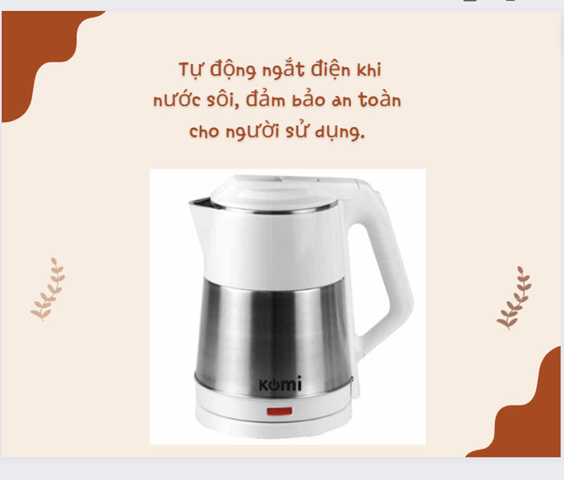 Bình đun siêu tốc Komi KM-18ST - Hàng chính hãng