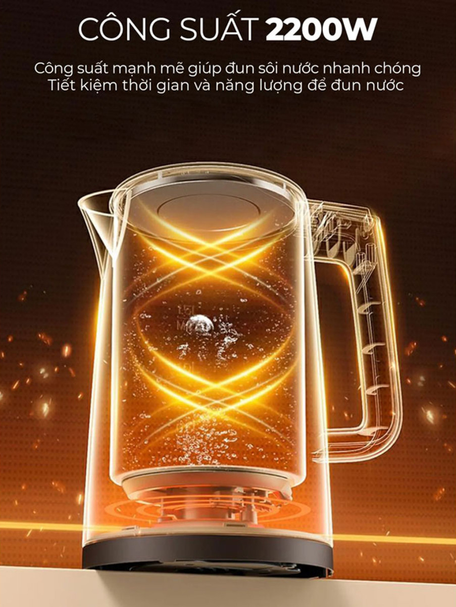 Công suất mạnh mẽ, đun sôi nhanh