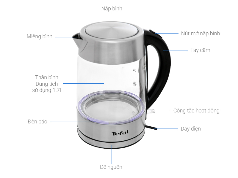 Bình đun siêu tốc Tefal KI772D38 - Hàng chính hãng