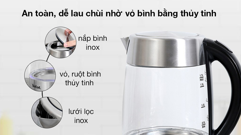 Bình đun siêu tốc Tefal KI772D38 - Hàng chính hãng