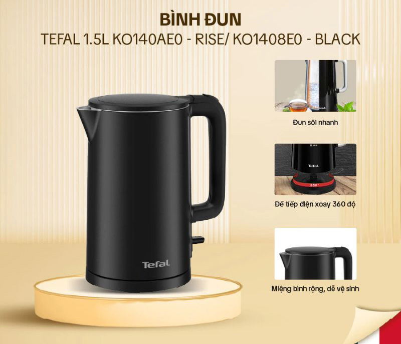 Bình đun siêu tốc Tefal 1.5L KO140AE0 - Hàng chính hãng