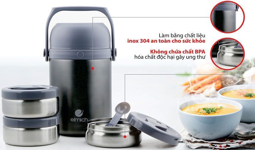 Bình đựng thức ăn giữ nhiệt Elmich EL3128 - Hàng chính hãng