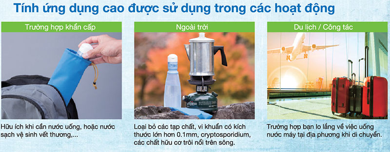 Bình lọc nước cầm tay Kitz Super Delios - Hàng chính hãng