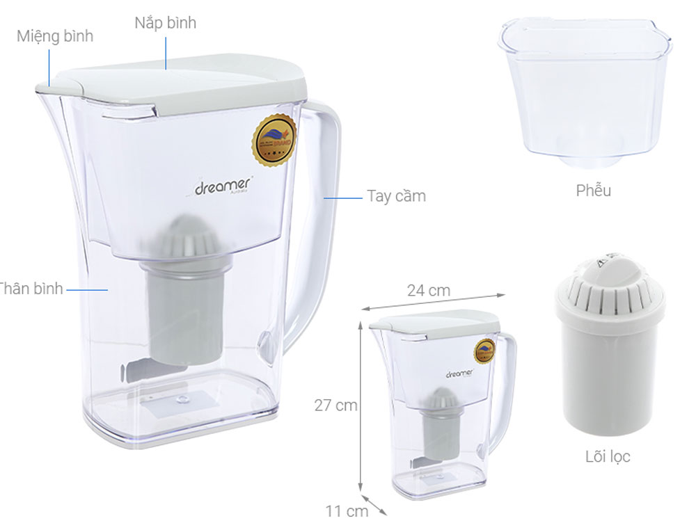 Bình lọc nước Dreamer DHA-WAP125W - Hàng chính hãng