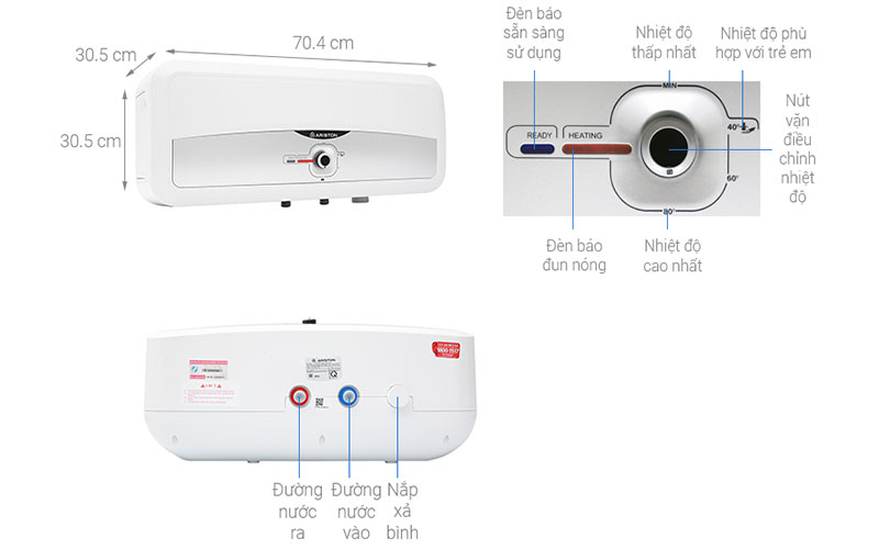 Bình nóng lạnh Ariston SL2 20 RS 2.5 FE - Hàng chính hãng