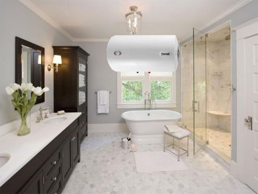 Thiết kế hiện đại, trang nhã của bình nóng lạnh gián tiếp Ferroli AQUA 50L