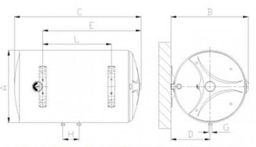 Sơ đồ hoạt động của bình nóng lạnh gián tiếp Ferroli AQUA 50L