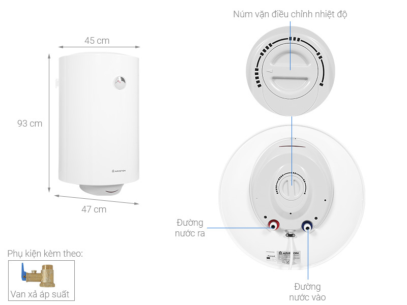 Bình nóng lạnh gián tiếp 100 lít Ariston PRO R100L- V - Hàng chính hãng