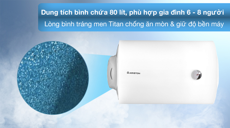 Bình nóng lạnh gián tiếp 80 lít Ariston PRO R80-H - Hàng chính hãng